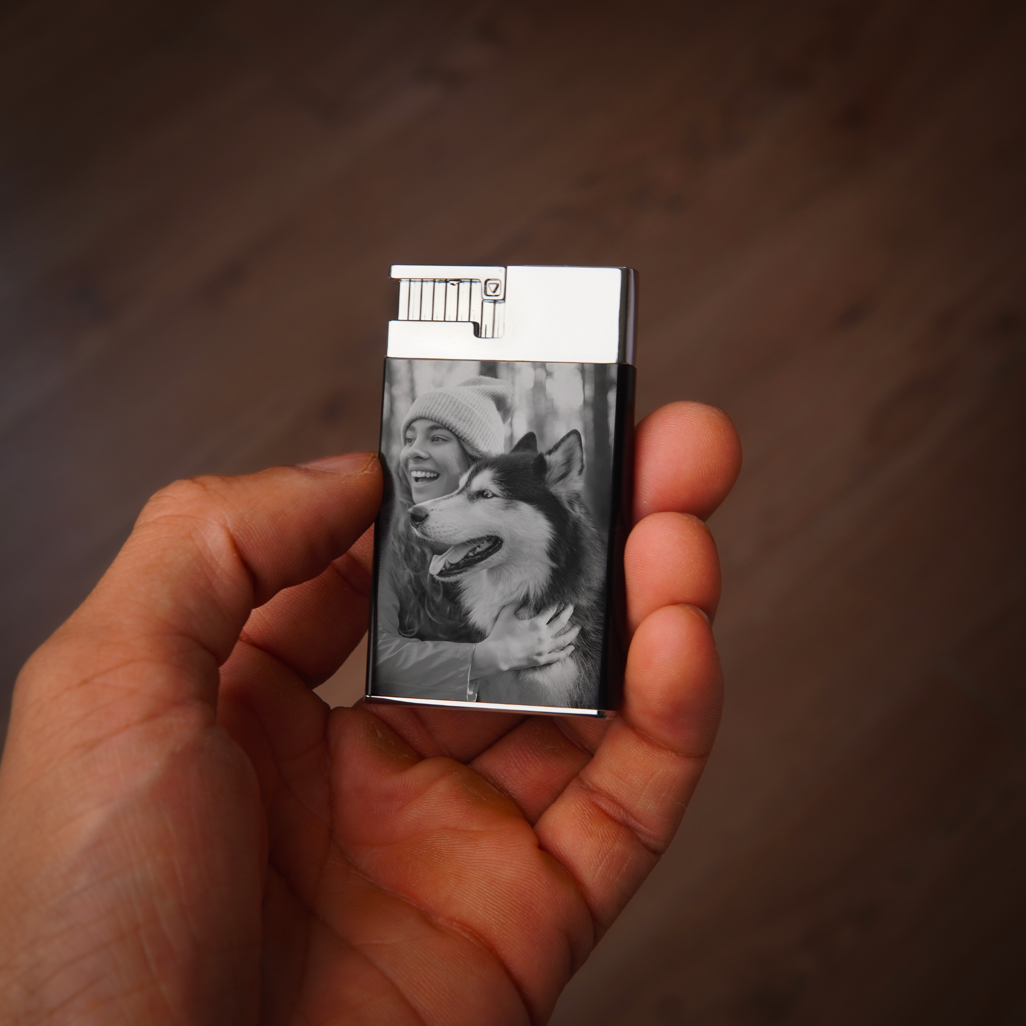 Briquet personnalisé tempête avec photo