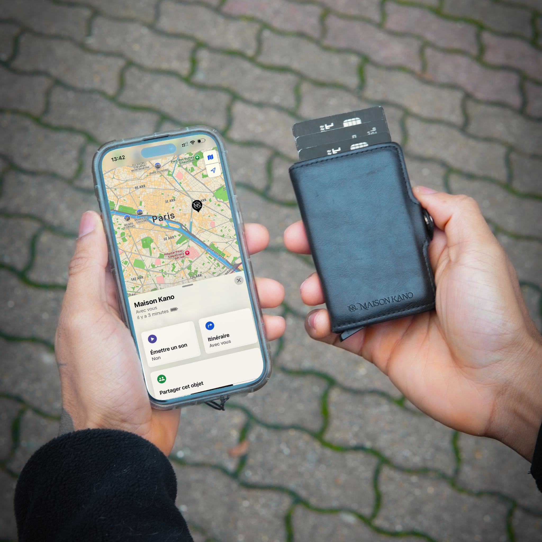 Traceur pour portefeuille, porte-cartes et porte-passeport