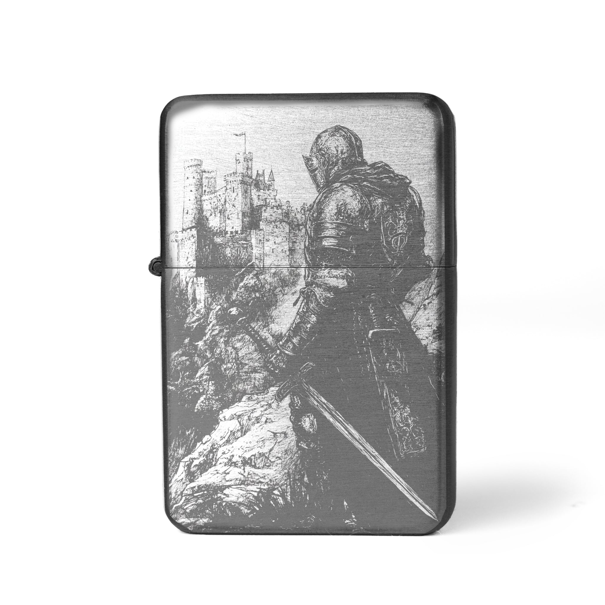 Briquet personnalisé Chevalier et chateau - Briquet Dark Fantasy