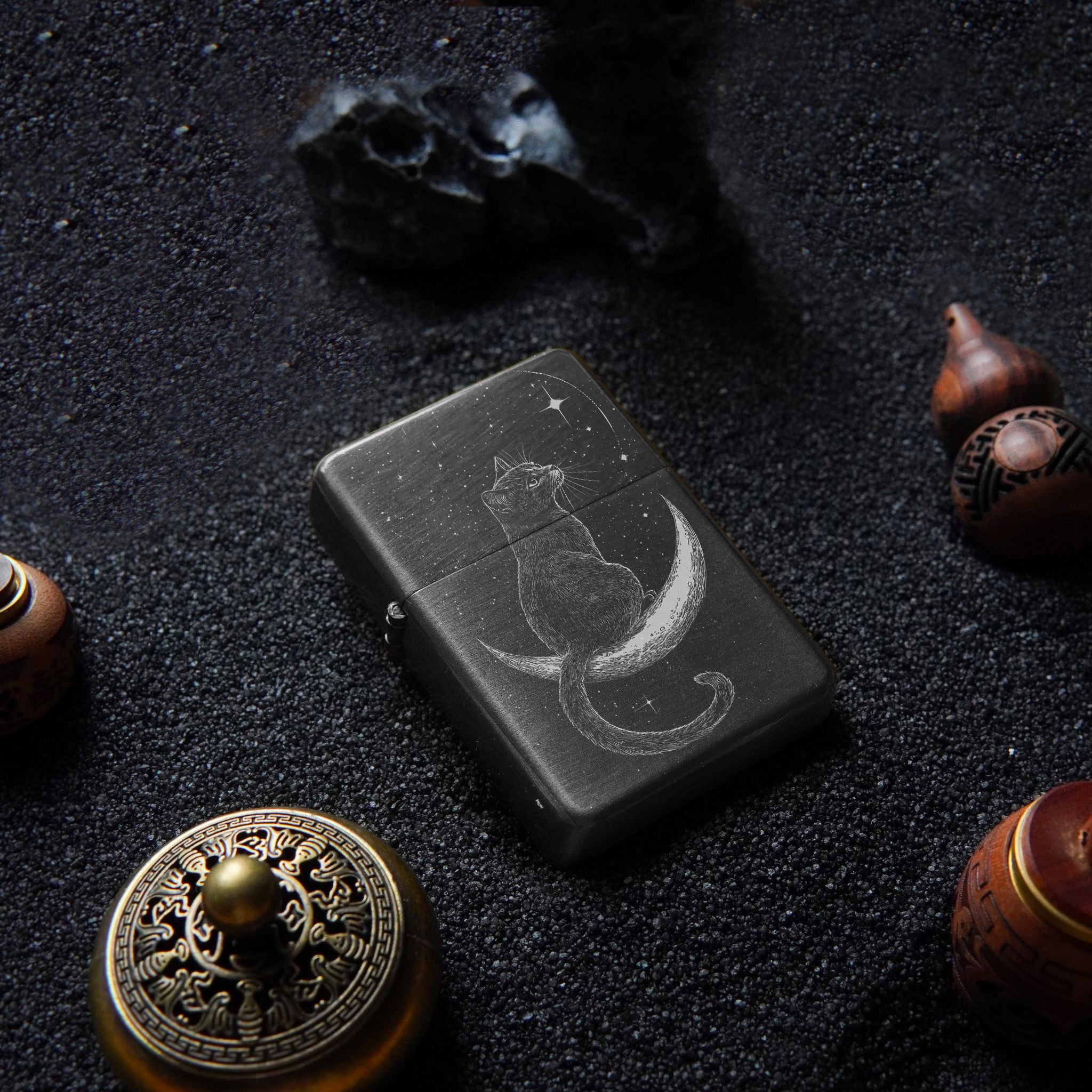 Briquet personnalisé Chat Noir - Briquet Witchy