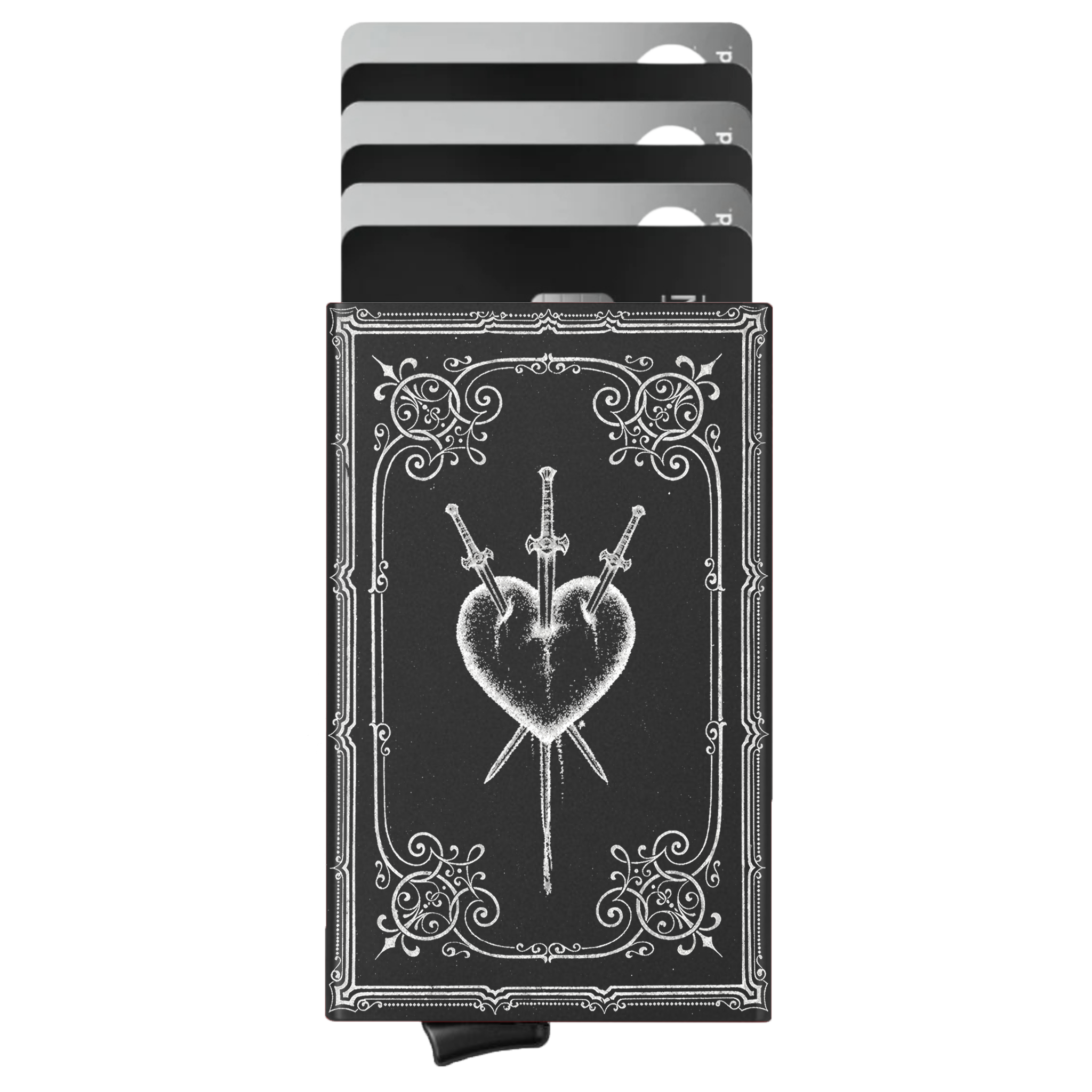 Porte-cartes personnalisé Trois d'épées