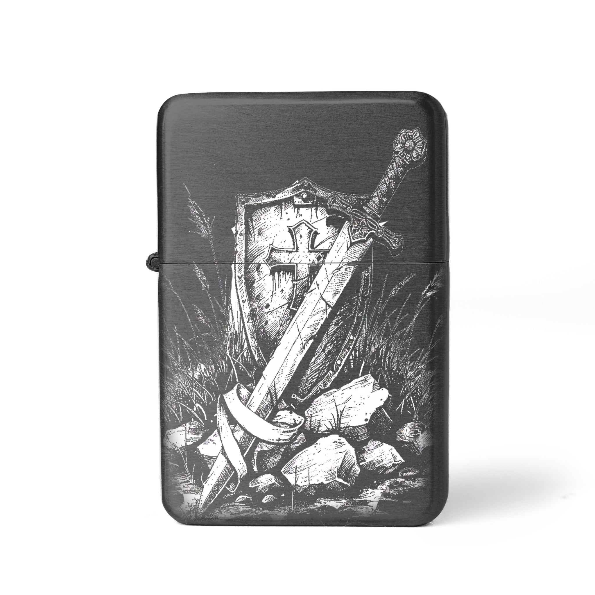 Briquet personnalisé Epée et bouclier - Briquet Dark Fantasy