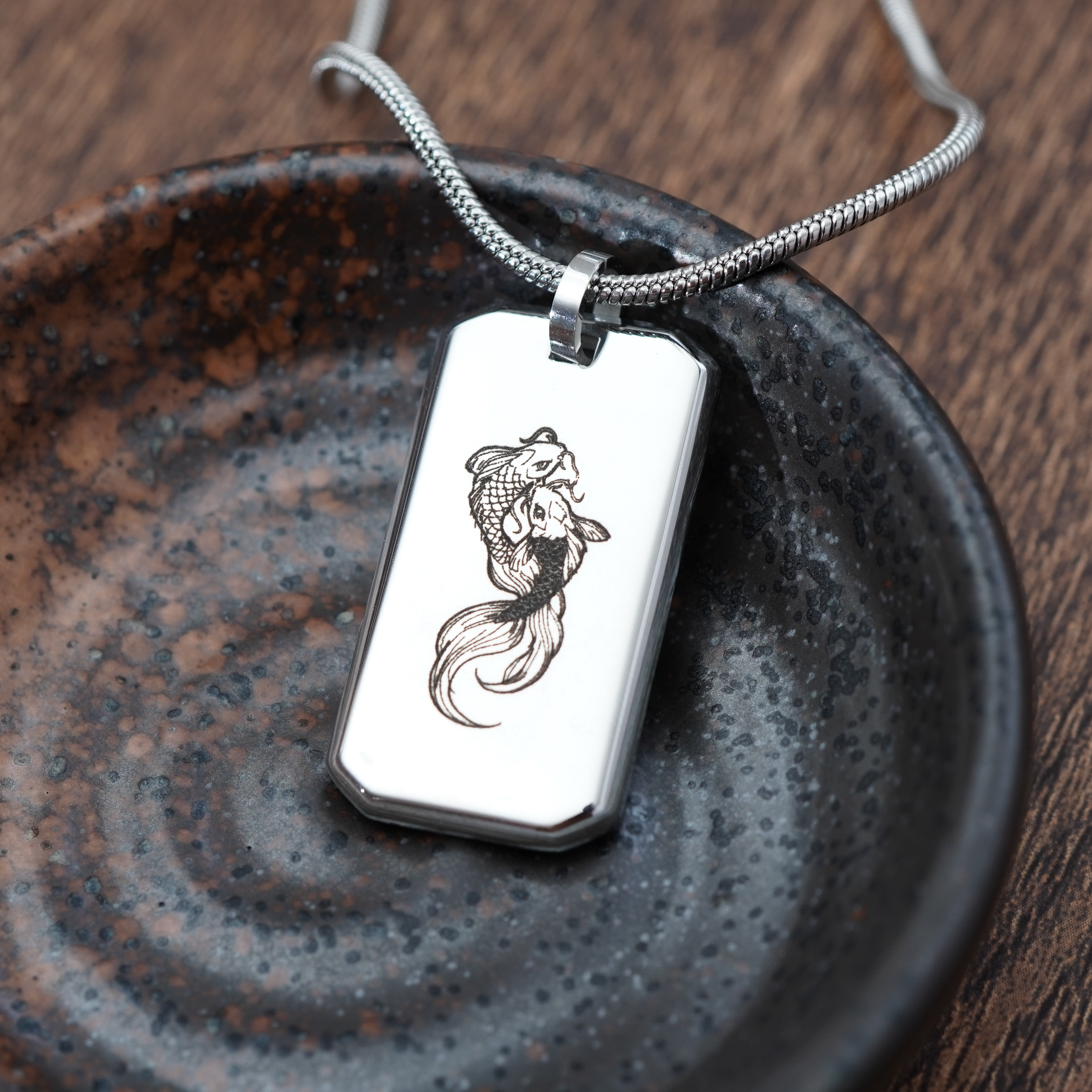 Collier avec pendentif Carpes Koï