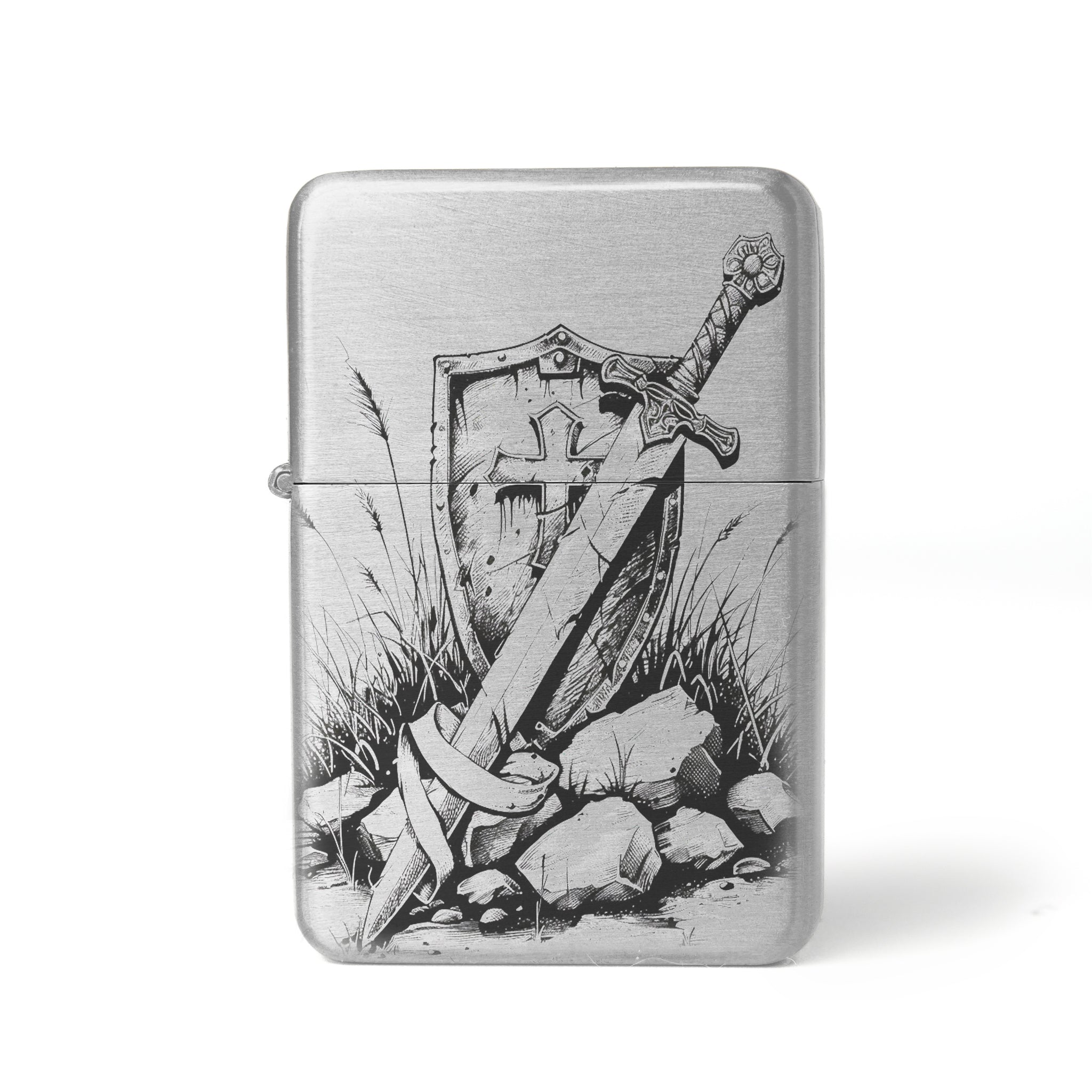 Briquet personnalisé Epée et bouclier - Briquet Dark Fantasy